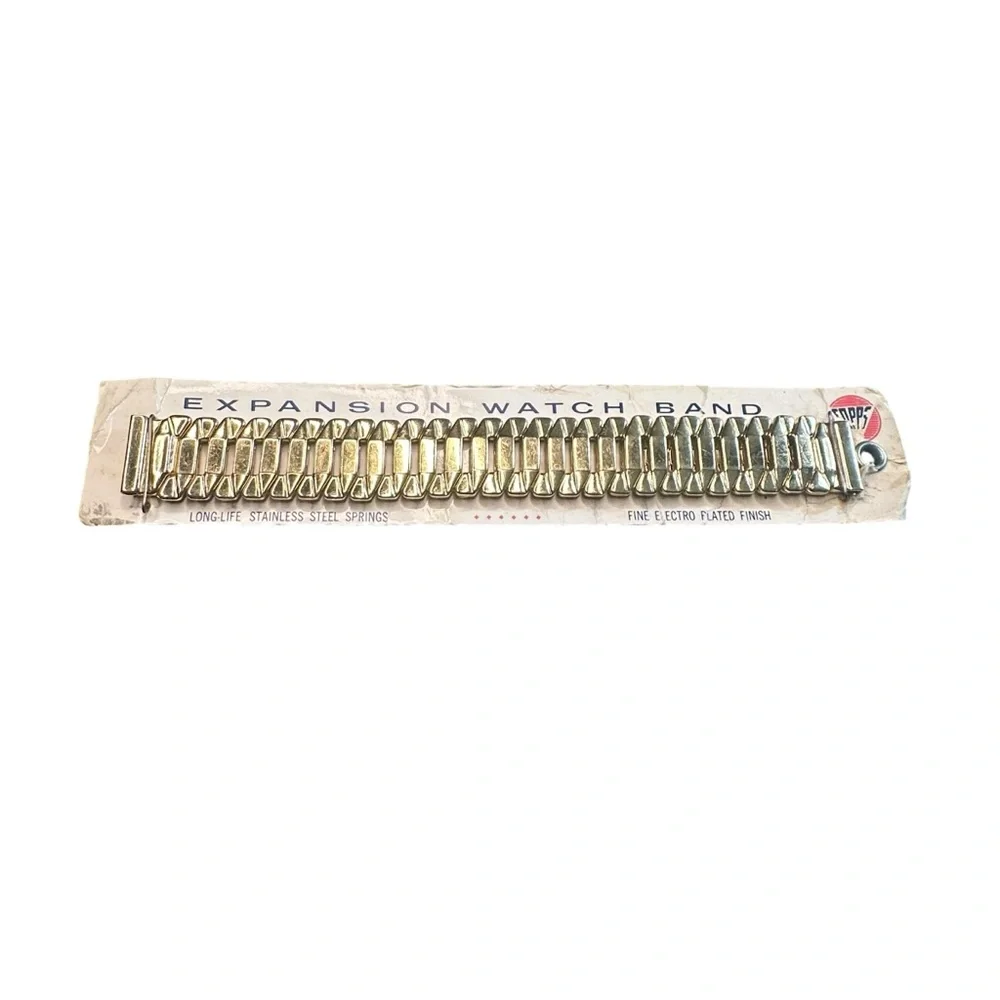 Vintage Speidel Gold Tone Expansion Watch Band NOS on Card USA